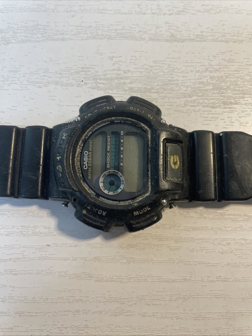 Vintage Casio G-Shock DW-9052 Digital Watch - Black Resin Strap Untested Read
